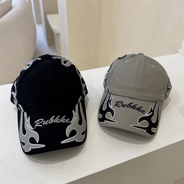 Men's Graphic Flame-Embroidered Baseball Cap Bowlift