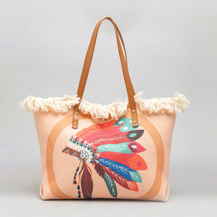 Beach bag with Unique Feather Design Bowlift