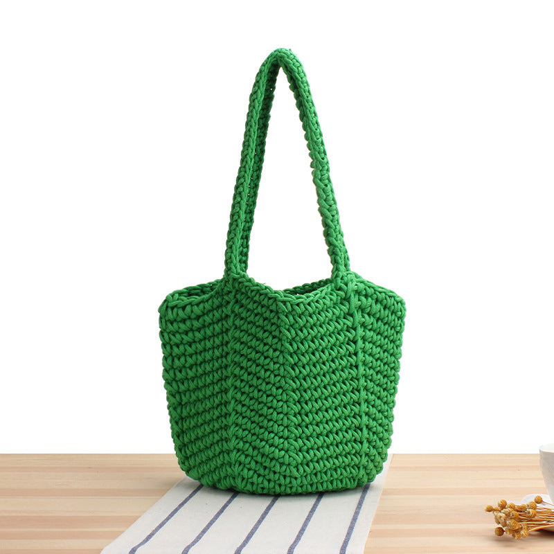 Handbag Made of Handcrafted Macrame with Textured Design Bowlift