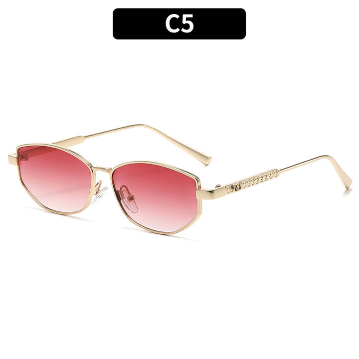 Stylish Hexagonal Metal Frame Sunglasses