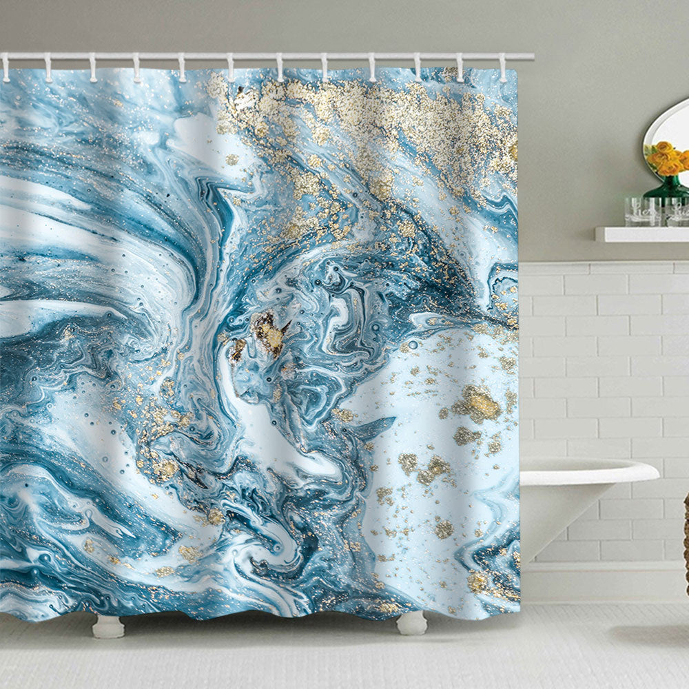 Artistic Marble Design Shower Curtain Bowlift