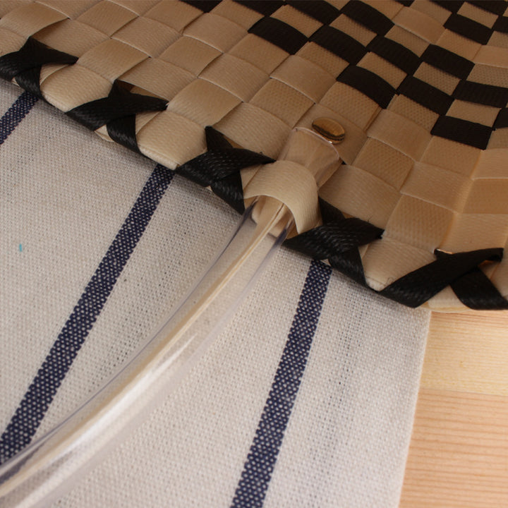 Tote bag with modern check pattern and sturdy carrying straps Bowlift