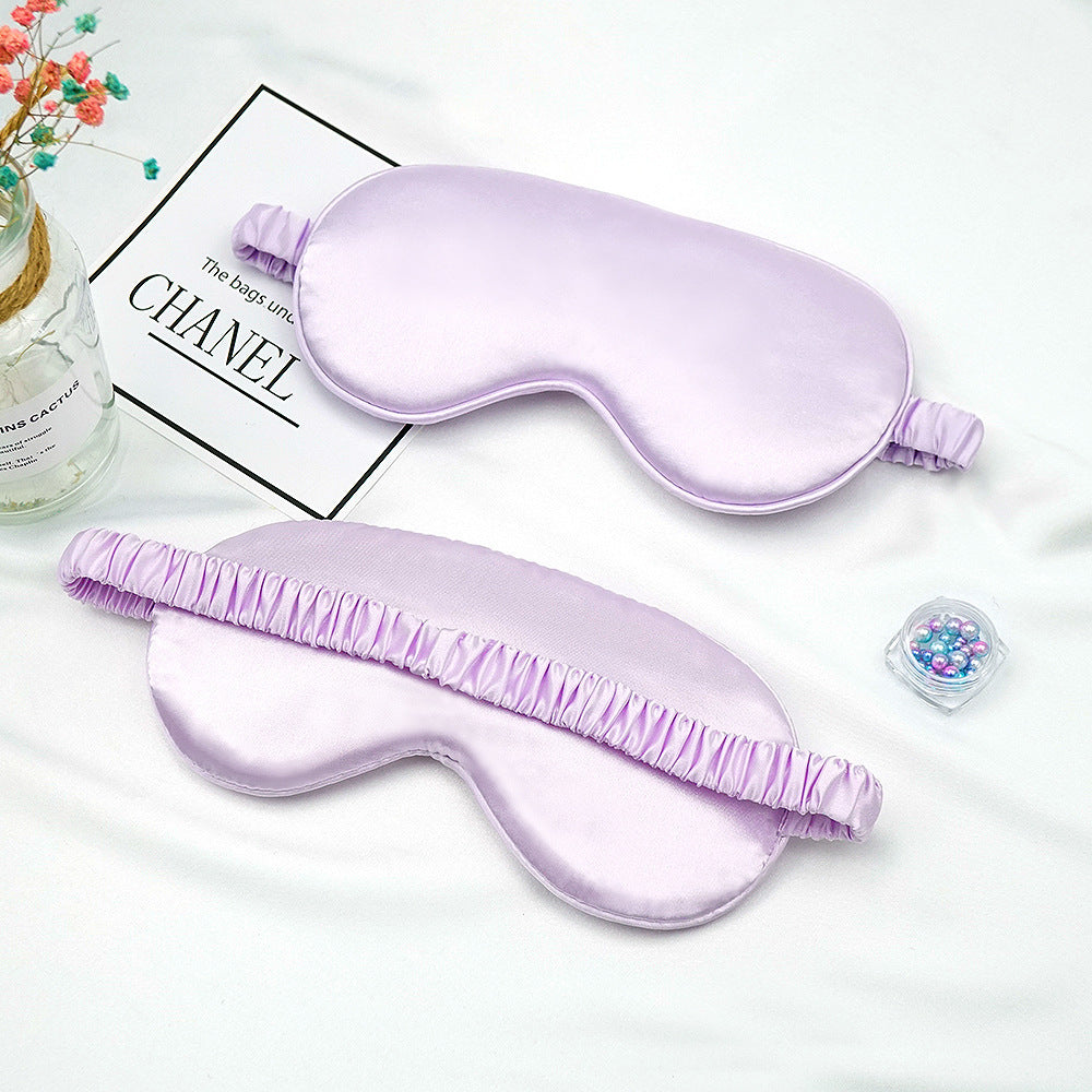 Women's breathable satin eye mask with ergonomic curvature, soft padding and gathered anti-slip band Bowlift