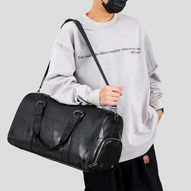 Premium Leather Weekender Duffel Bag Bowlift