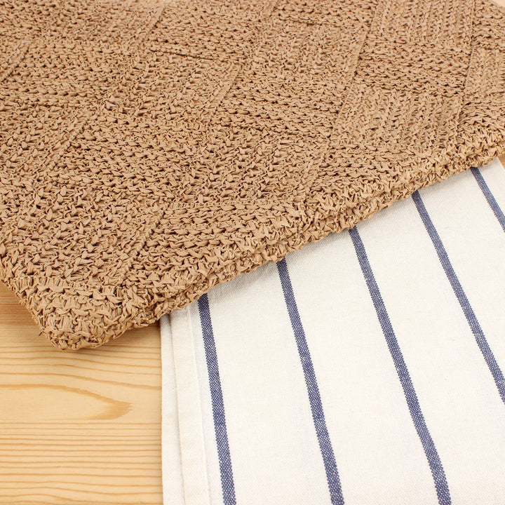 Handbag with Modern Geometric Knit Pattern Bowlift