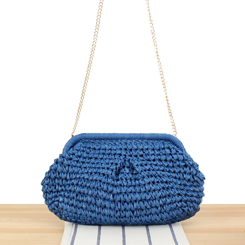 Handbag with Elegant Woven Design and High-Quality Chain Decoration Bowlift