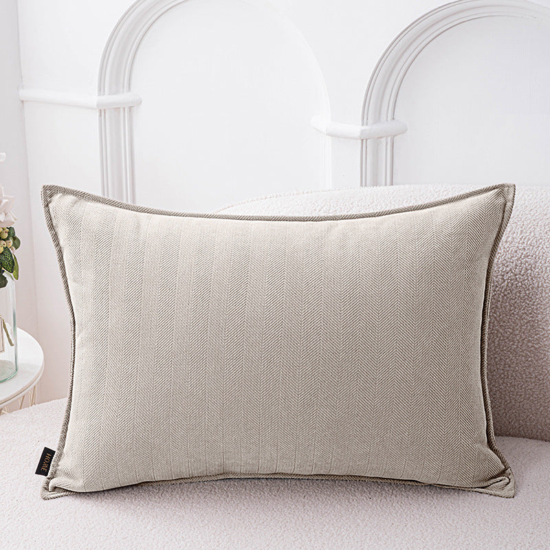 Decorative Herringbone Texture Cushion Cover with Piped Edge Bowlift