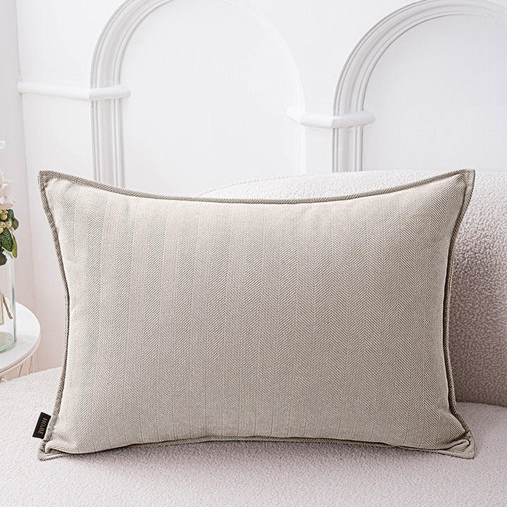 Decorative Herringbone Texture Cushion Cover with Piped Edge Bowlift