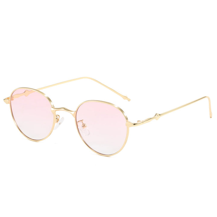 Ladies elegant round sunglasses with stylish metal frame Bowlift