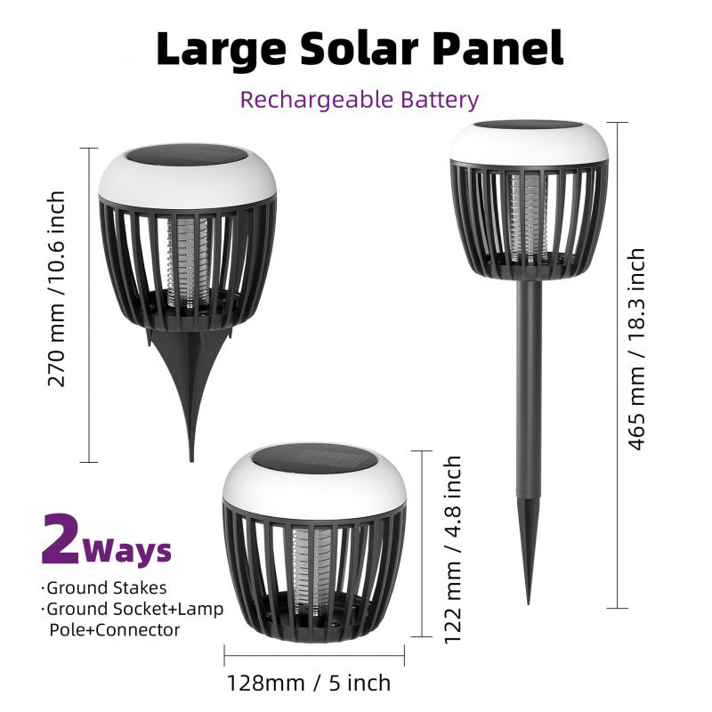 Outdoor Solar-Powered Garden Light Bowlift