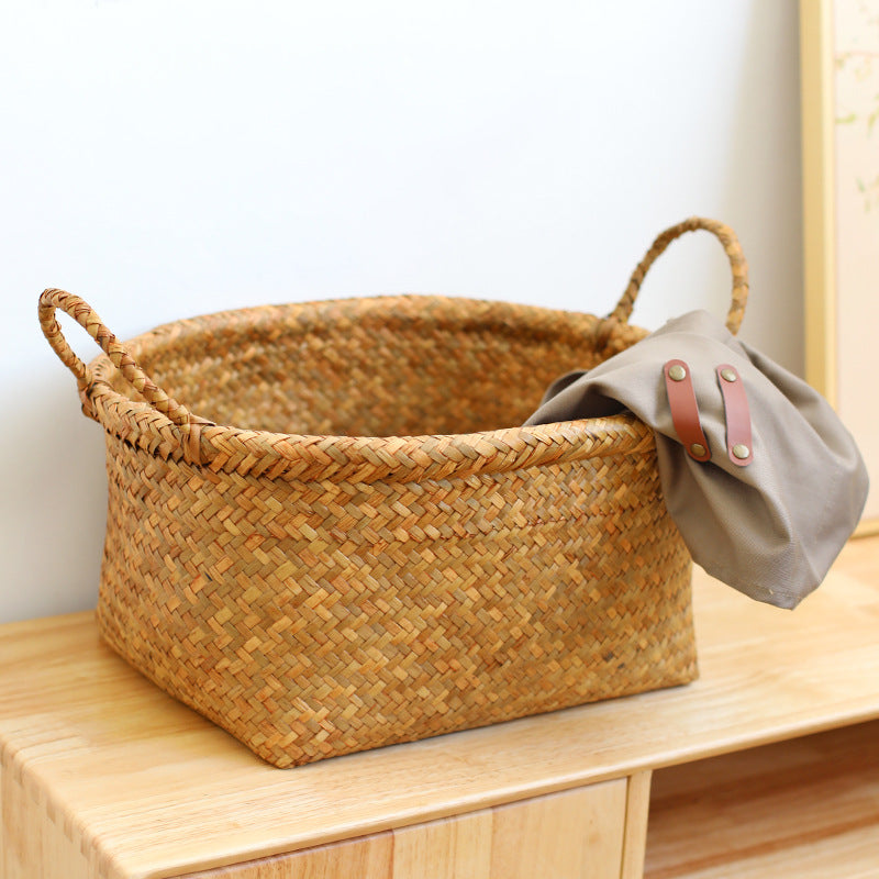 Unisex Natural Fiber Storage Basket with Wide Rim Bowlift