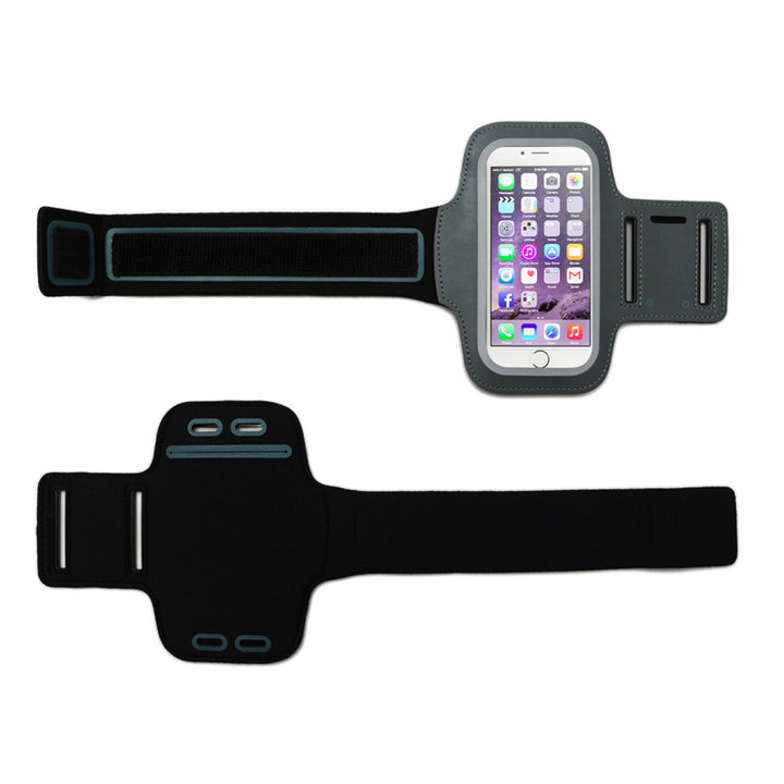 Adjustable reflective running armband with secure smartphone touchscreen pocket Bowlift