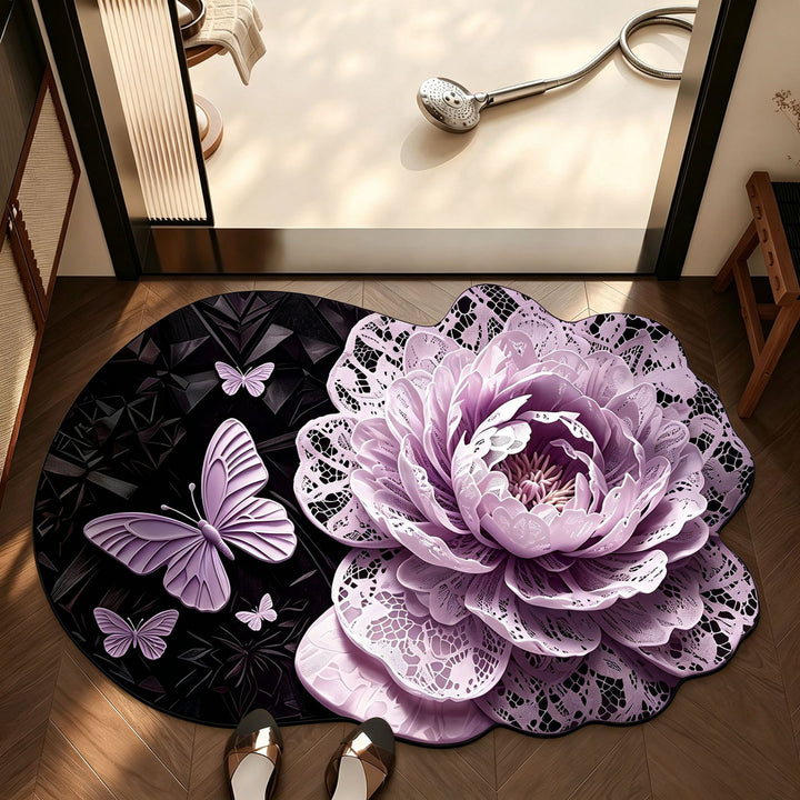 Floral Design Bathroom Mat Bowlift