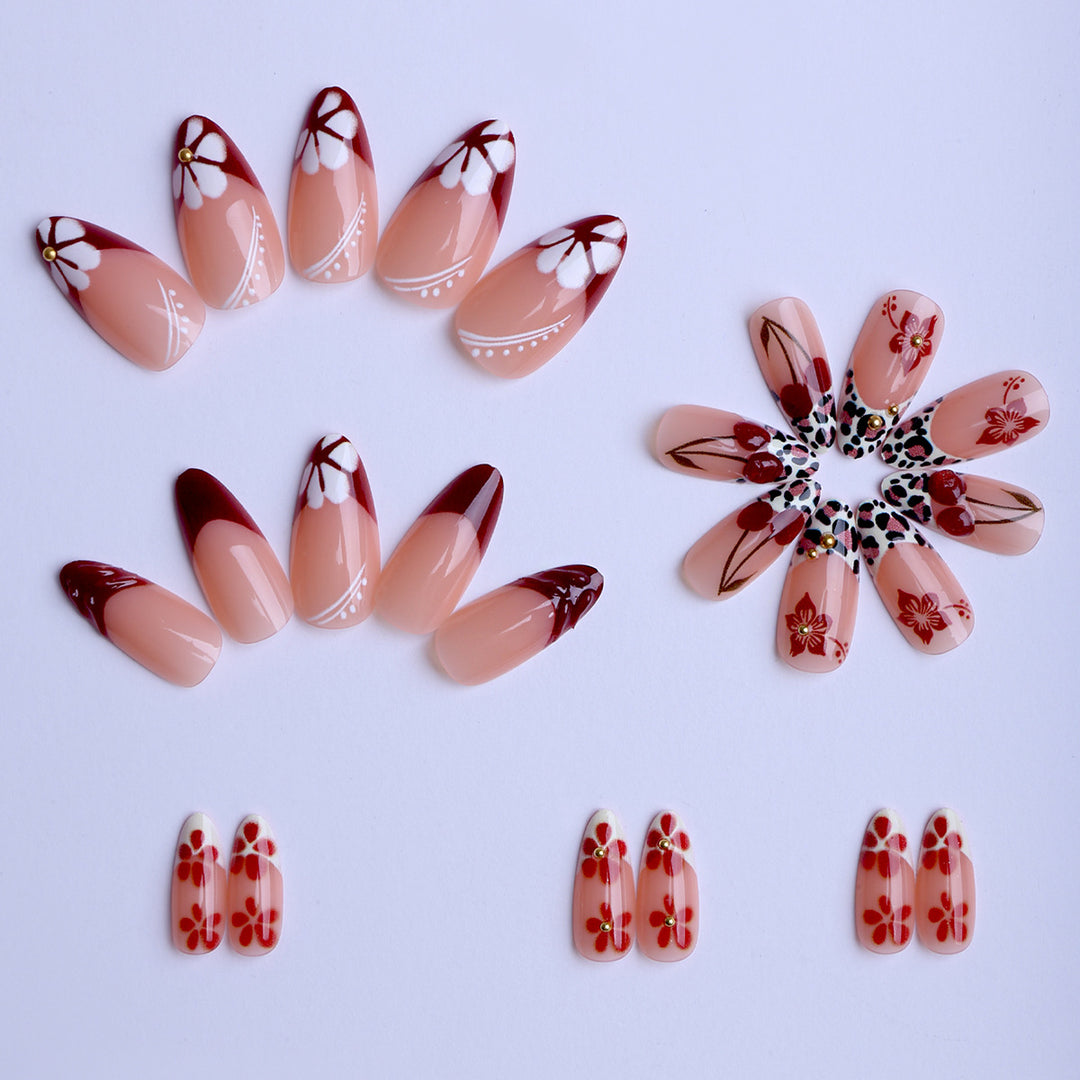 Artificial artificial fingernails with floral and animal motifs Bowlift