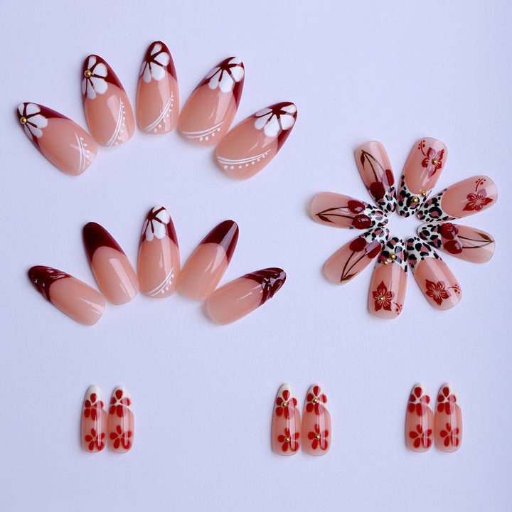Artificial artificial fingernails with floral and animal motifs Bowlift