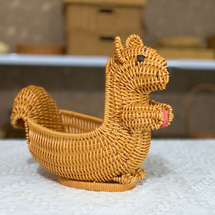 Cute Bunny-Shaped Woven Storage Basket Bowlift