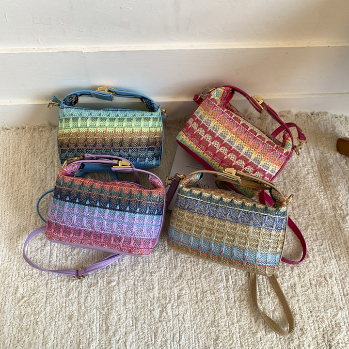 Textured Handwoven Mini Crossbody Bag Bowlift