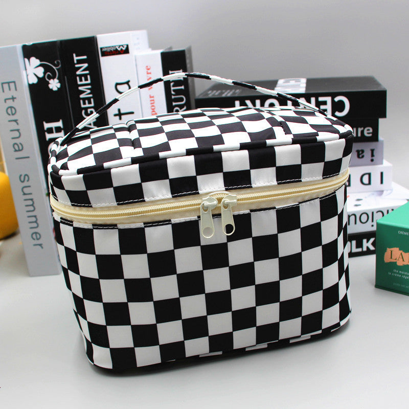Checkered Pattern Pencil Pouch Bowlift
