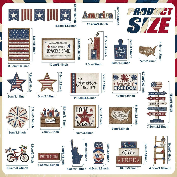 Unisex nan patriotic wood decor set for wall and door with versatile USA motifs Bowlift