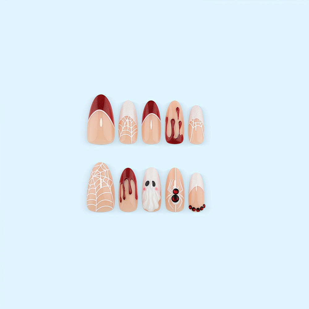 Halloween Artificial Nails with Creepy Design Bowlift
