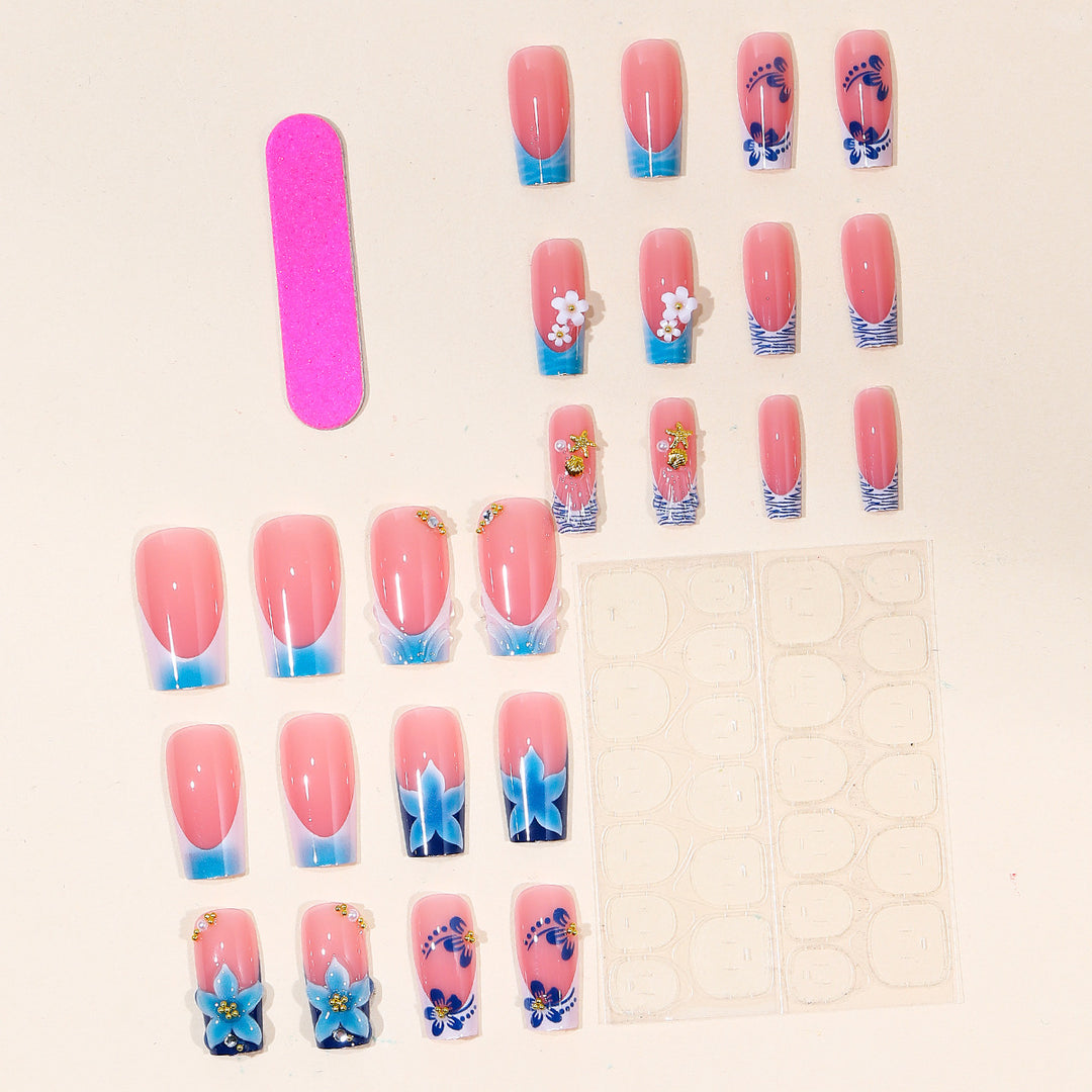 Tropical Floral 3D Nail Art Extensions Bowlift
