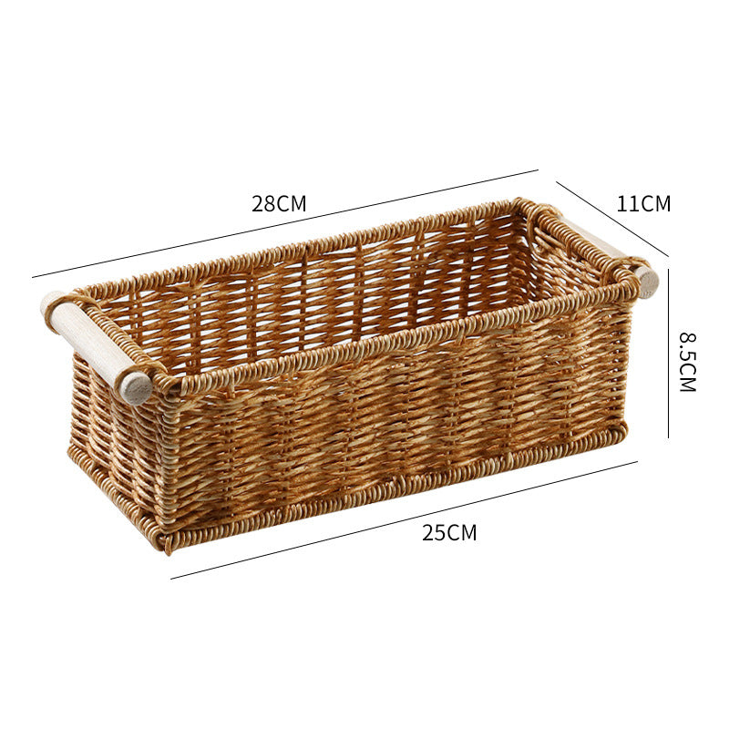 Unisex Rectangular Basket made of woven natural material Bowlift
