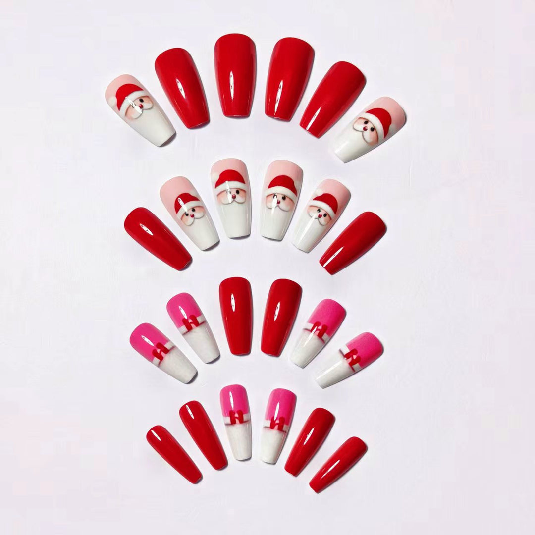 Holiday-Themed 3D Santa Nail Art Bowlift