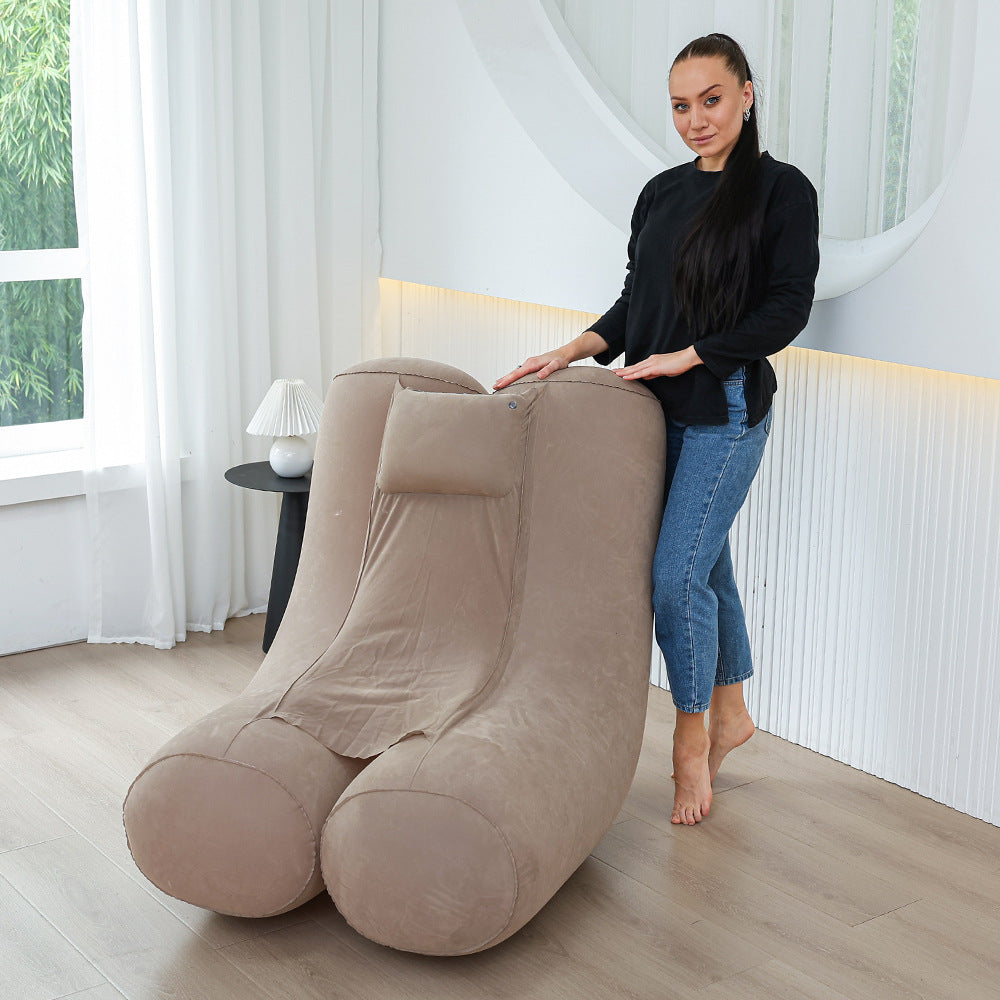 Women's Ergonomic Inflatable Relax Lounge Chair with Headrest Bowlift