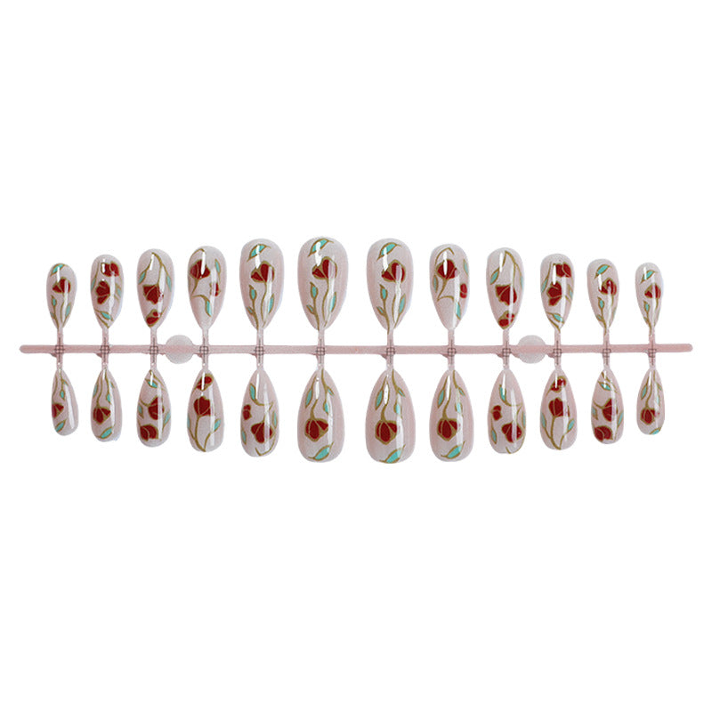 Floral Design Press-On Nails Bowlift