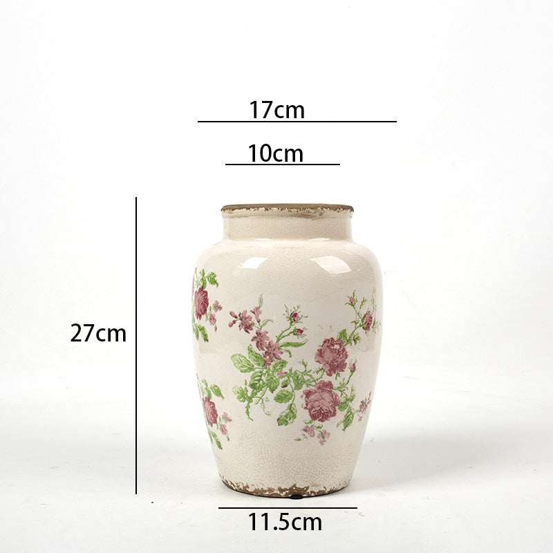 Floral Ceramic Vase with Artistic Design Bowlift