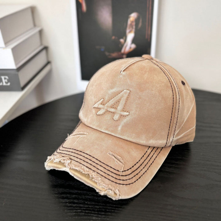 Women's Distressed Vintage Style Baseball Cap Bowlift