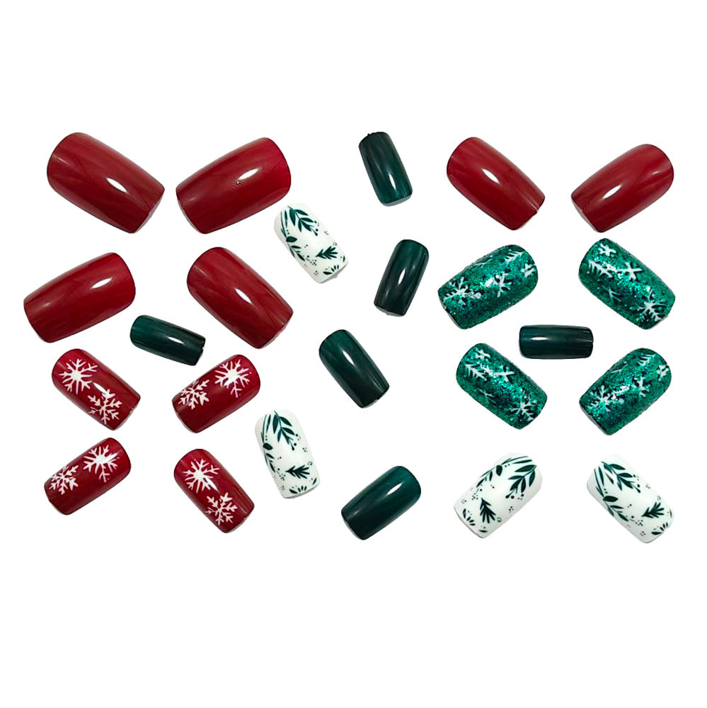Artificial Nails in Festive Winter Design Bowlift