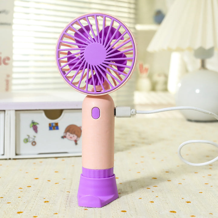 Women's Portable Mini Fan with Ergonomic Grip and USB Charging Function Bowlift