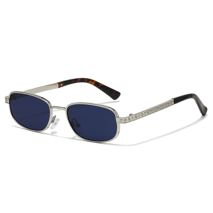 Stylish Rectangle Frame Sunglasses with Nose Pads Bowlift