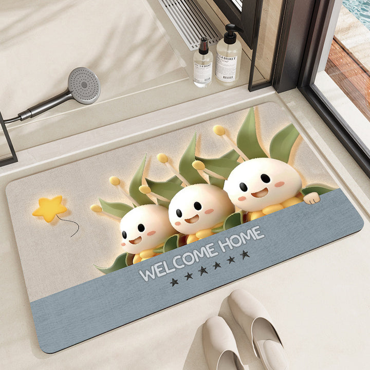 Whimsical Cabbage-Themed Welcome Mat Bowlift