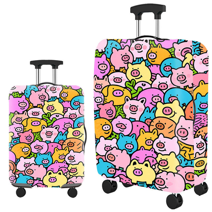 Tropical Leaf Print Hard Shell Luggage Bowlift