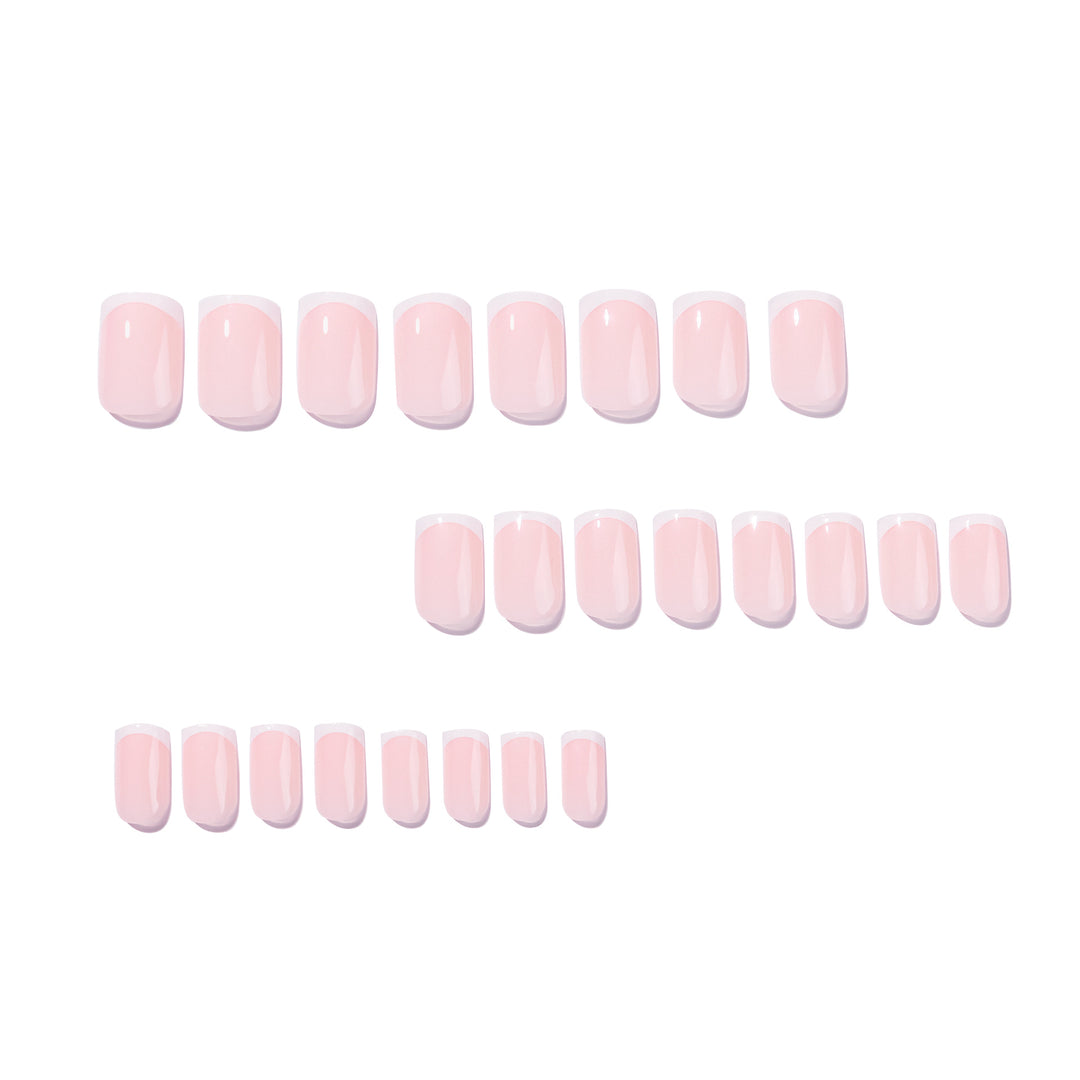 Elegant high-gloss nail art with French design Bowlift