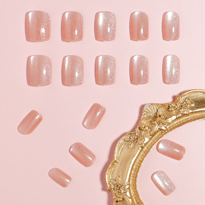 Elegant Glitter Press-On Nails Bowlift
