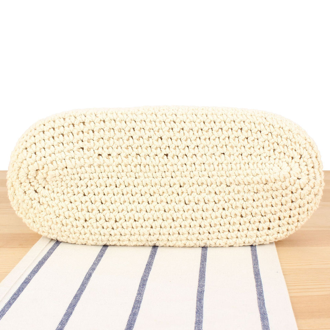 Macrame Crossbody Bag with Sturdy Leather Handle Bowlift