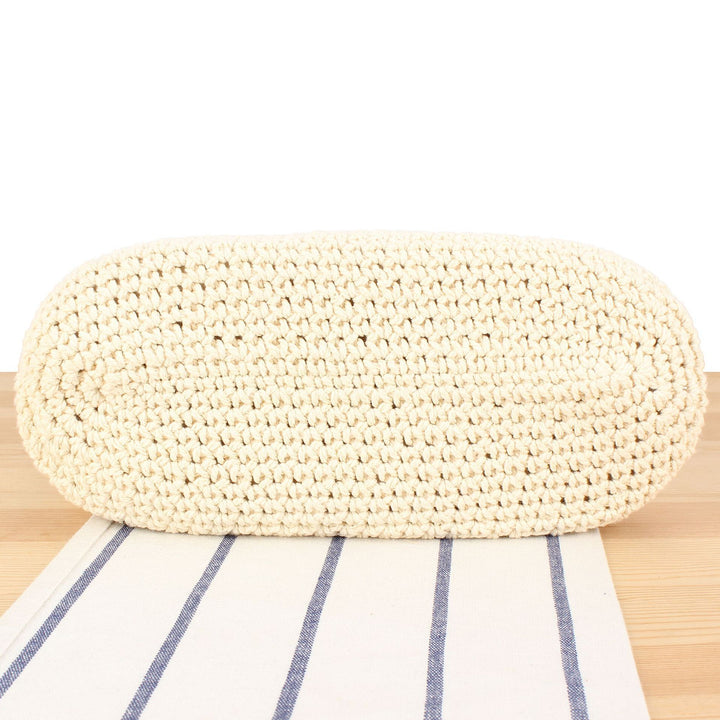 Macrame Crossbody Bag with Sturdy Leather Handle Bowlift