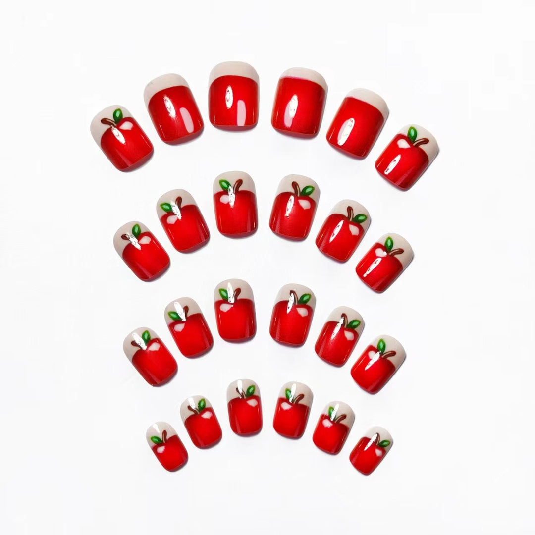Creative Apple-Themed Nail Art Bowlift