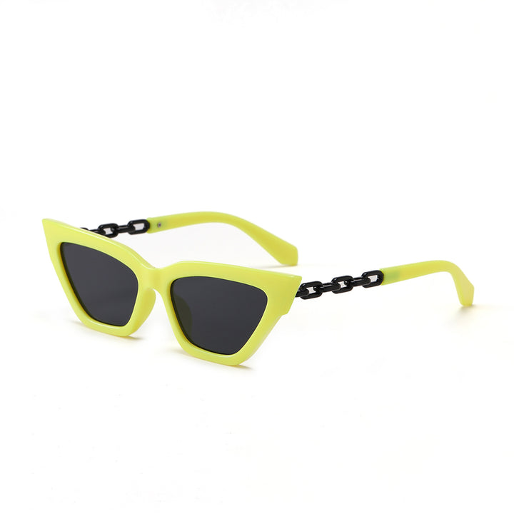Women's Cat-Eye Sunglasses with Luxurious Chain Frame Bowlift