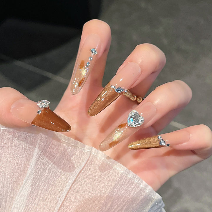 Elegant Floral Design Press-On Nail Extensions Bowlift