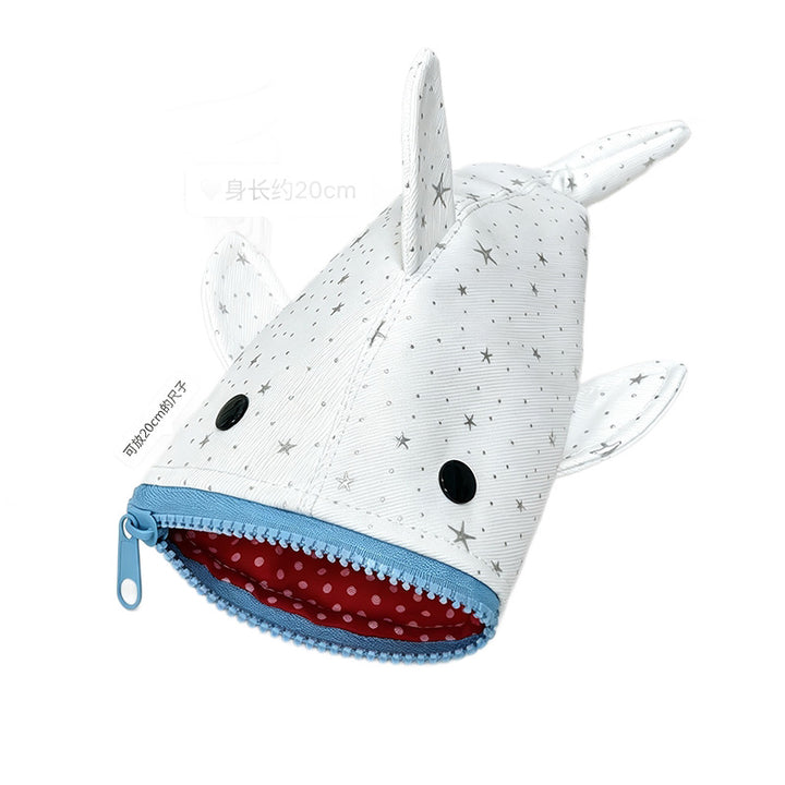Shark-Shaped Zippered Stationery Pouch Bowlift