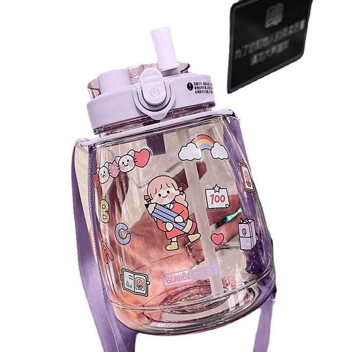 Women Glass Drinking Bottle with Secure Lid Bowlift