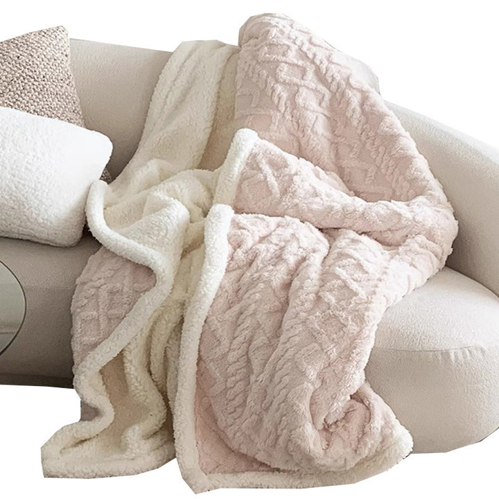 Sherpa-Lined Plush Throw Blanket Bowlift