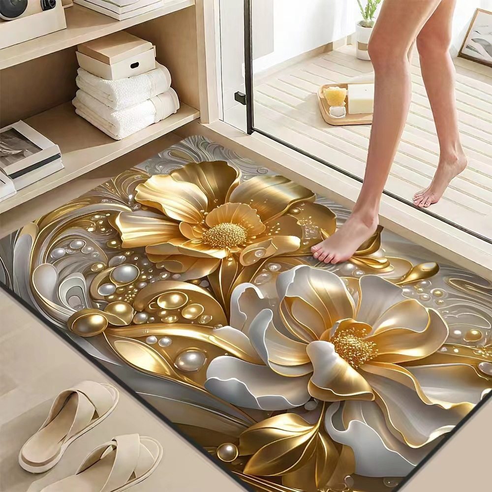 Elegant Lotus Flower Bath Mat Bowlift