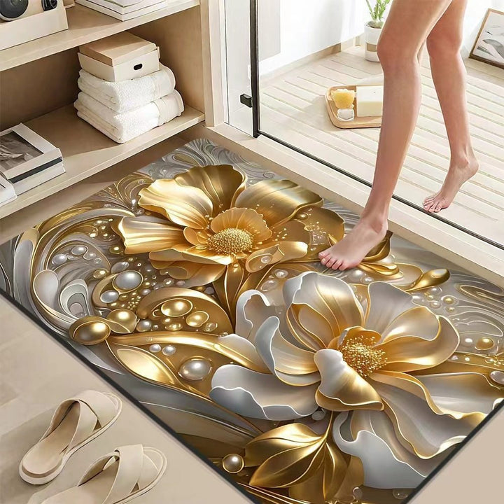 Elegant Lotus Flower Bath Mat Bowlift