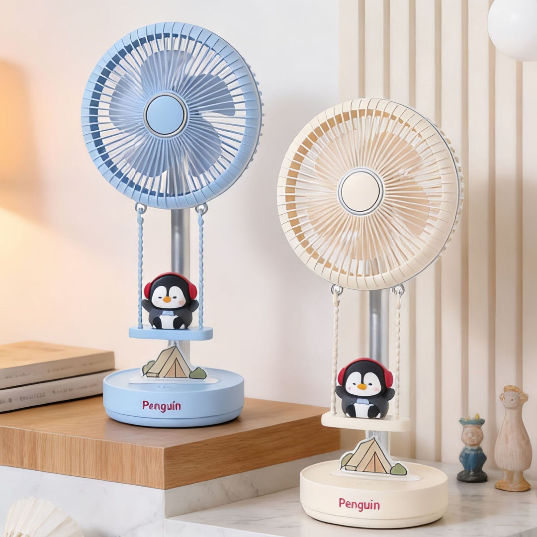 Ladies Creative Table Fan with Integrated Animal Motif Bowlift