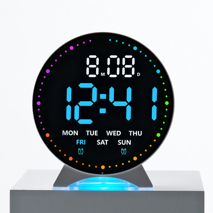 Digital alarm clock with large LED display and multifunctional display Bowlift